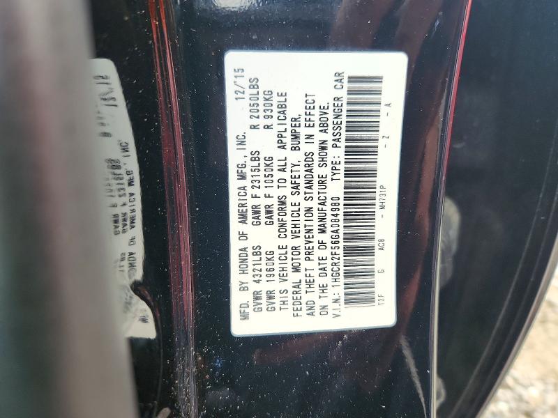 Aukcja sprzedaży 2016 Honda Accord, vin: 1HGCR2F56GA084980, numer aukcji: 53185806