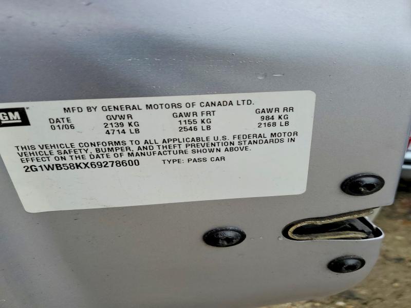 54793536 :رقم المزاد ، 2G1WB58KX69278600 vin ، 2006 Chevrolet Impala مزاد بيع