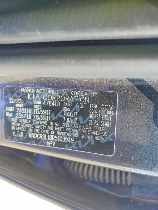2024 Kia Niro მანქანა იყიდება აუქციონზე, vin: KNDCR3L18R5103949, აუქციონის ნომერი: 54467936