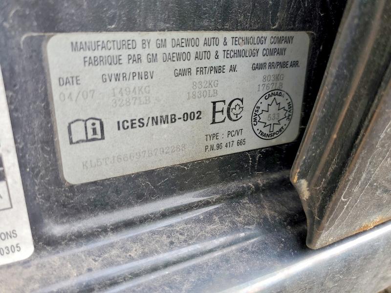 Aukcja sprzedaży 2007 Suzuki Swift, vin: KL5TJ66697B792288, numer aukcji: 54714036