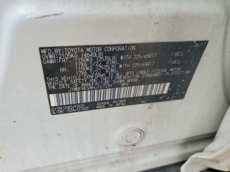 52404346 :رقم المزاد ، JTMBFREV8HJ167339 vin ، 2017 Toyota Rav4 مزاد بيع