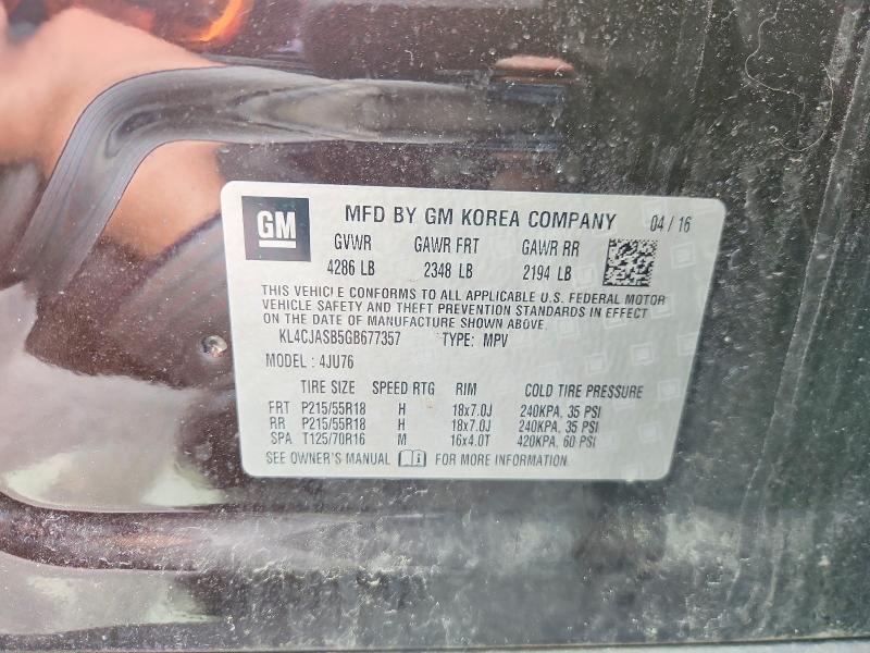 Aukcja sprzedaży 2016 Buick Encore, vin: KL4CJASB5GB677357, numer aukcji: 52702086