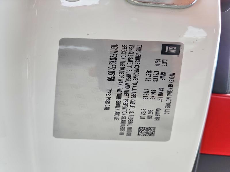 Продаж на аукціоні авто 2015 Chevrolet Corvette, vin: 1G1YF2D79F5105158, номер лоту: 55095706