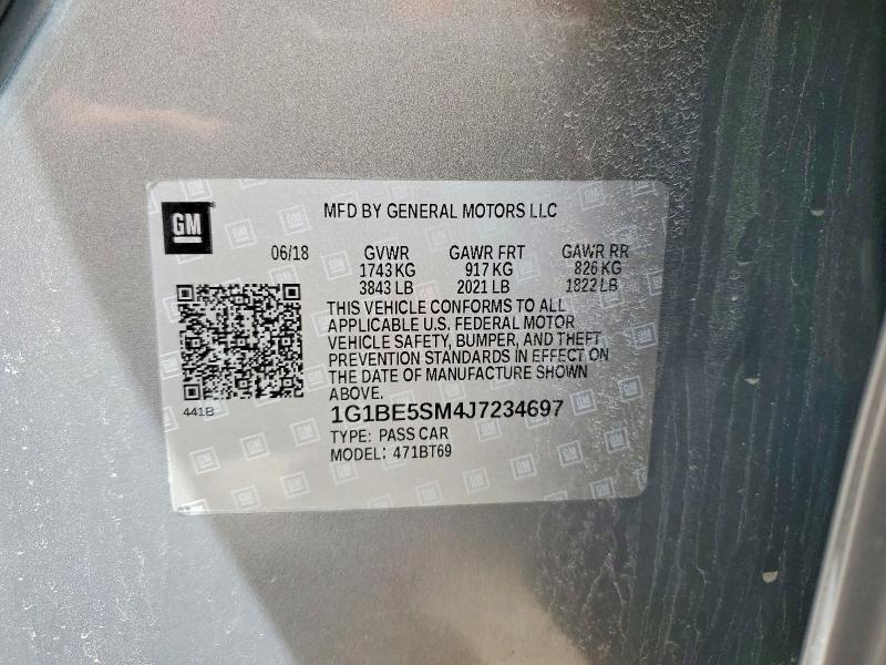Продажа на аукционе авто 2018 Chevrolet Cruze, vin: 1G1BE5SM4J7234697, номер лота: 54391796