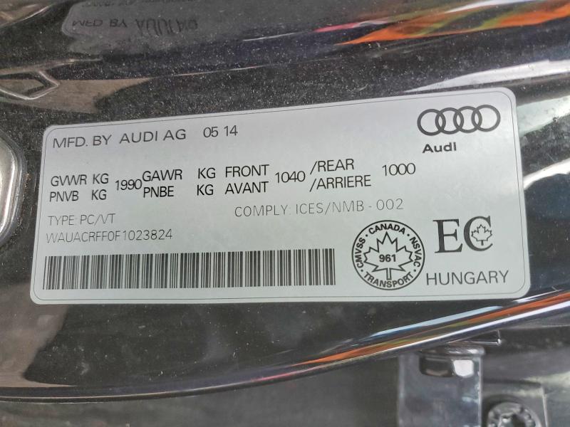 53757206 :رقم المزاد ، WAUACRFF0F1023824 vin ، 2015 Audi A3 مزاد بيع