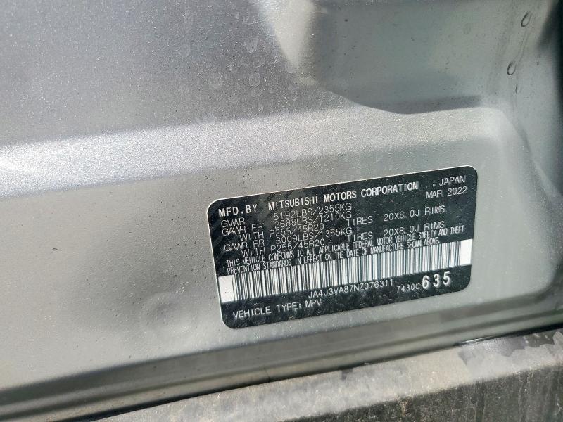 Aukcja sprzedaży 2022 Mitsubishi Outlander, vin: JA4J3VA87NZ076311, numer aukcji: 51979696