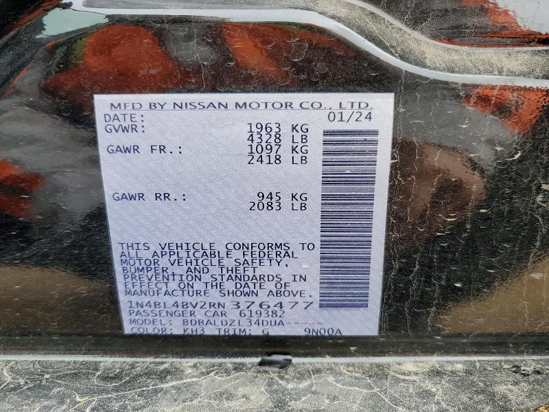 Продажа на аукционе авто 2024 Nissan Altima, vin: 1N4BL4BV2RN376477, номер лота: 41630556