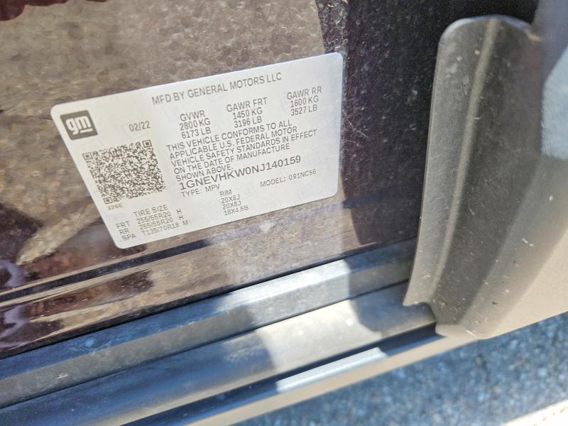 2022 Chevrolet Traverse მანქანა იყიდება აუქციონზე, vin: 1GNEVHKW0NJ140159, აუქციონის ნომერი: 54520666