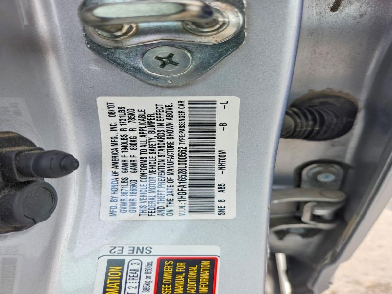 54685806 :رقم المزاد ، 1HGFA16528L000562 vin ، 2008 Honda Civic مزاد بيع