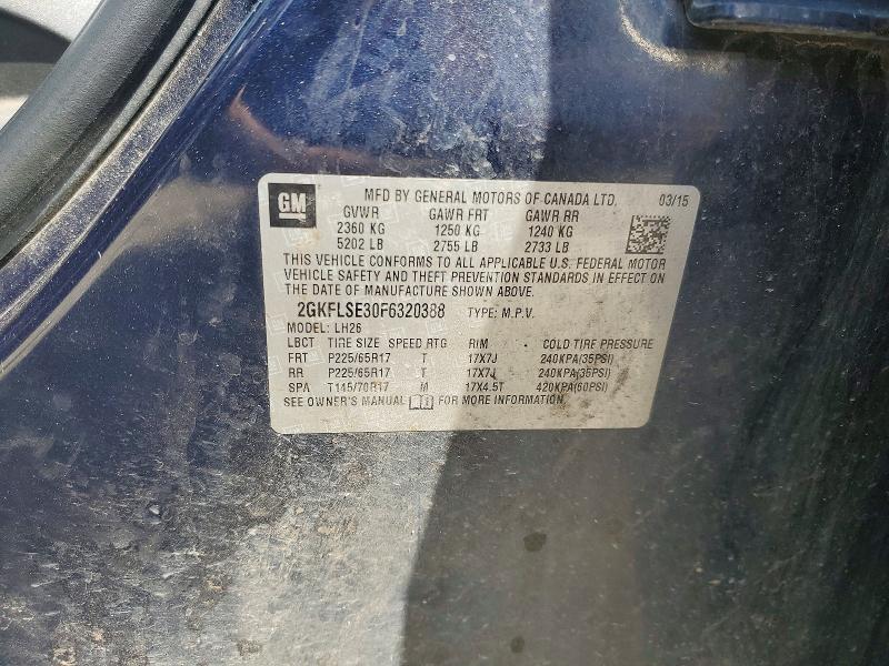 Aukcja sprzedaży 2015 Gmc Terrain, vin: 2GKFLSE30F6320388, numer aukcji: 52535506