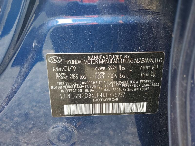 Продажа на аукционе авто 2019 Hyundai Elantra, vin: 5NPD84LF4KH475237, номер лота: 51665346