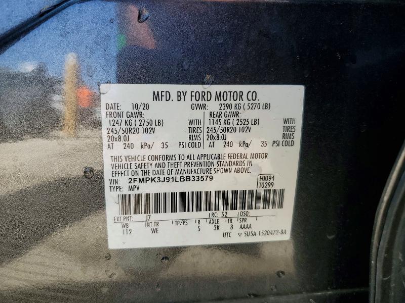 Продаж на аукціоні авто 2020 Ford Edge, vin: 2FMPK3J91LBB33579, номер лоту: 53272826