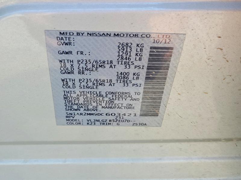 Продажа на аукционе авто 2013 Nissan Pathfinder, vin: 5N1AR2MM9DC603421, номер лота: 53897736