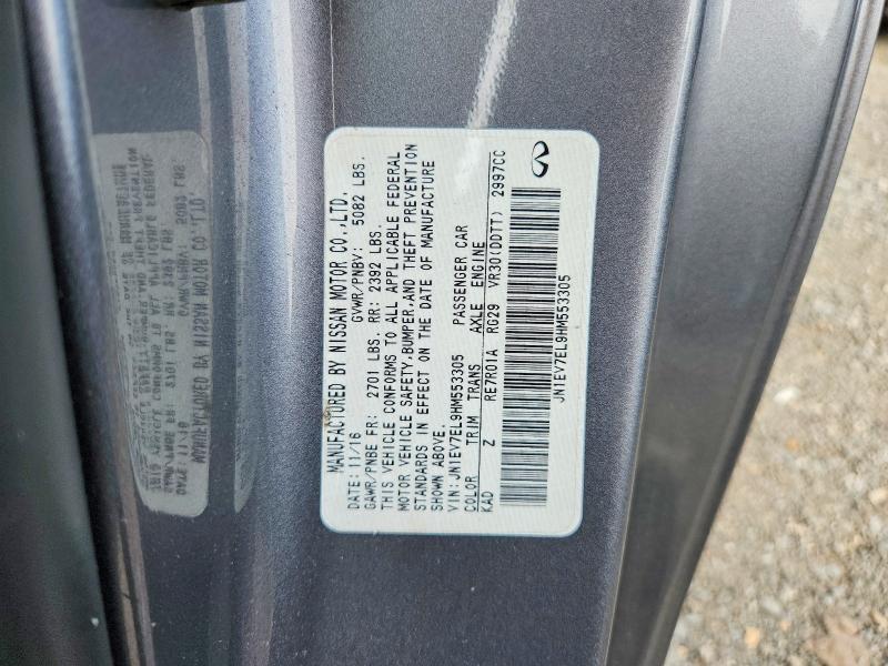 54614546 :رقم المزاد ، JN1EV7EL9HM553305 vin ، 2017 Infiniti Q60 مزاد بيع