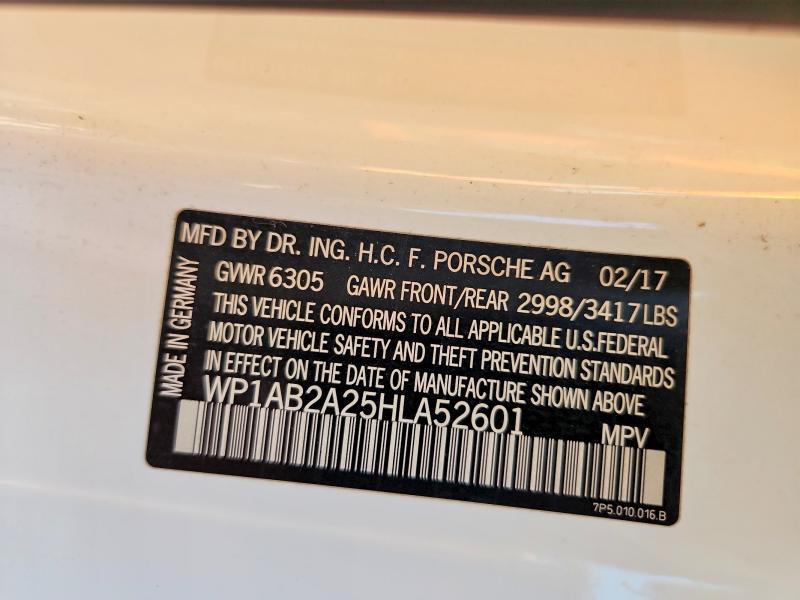 Продажа на аукционе авто 2017 Porsche Cayenne, vin: WP1AB2A25HLA52601, номер лота: 54913076