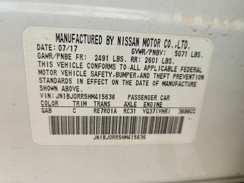 Aukcja sprzedaży 2017 Infiniti Qx50, vin: JN1BJ0RR5HM415636, numer aukcji: 54149196