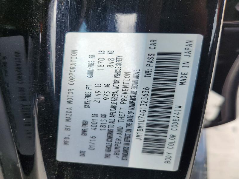 55222316 :رقم المزاد ، JM1BM1U74G1325636 vin ، 2016 Mazda 3 مزاد بيع