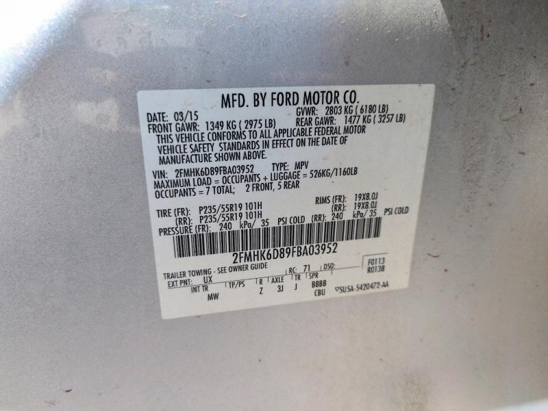 Aukcja sprzedaży 2015 Ford Flex, vin: 2FMHK6D89FBA03952, numer aukcji: 54260146
