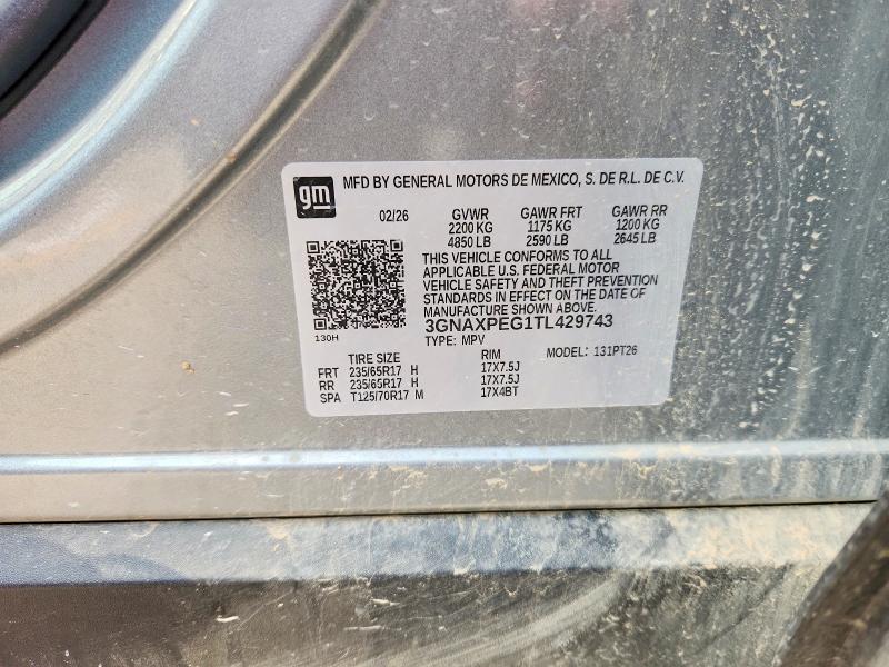 Продаж на аукціоні авто 2026 Chevrolet Equinox, vin: 3GNAXPEG1TL429743, номер лоту: 54882996