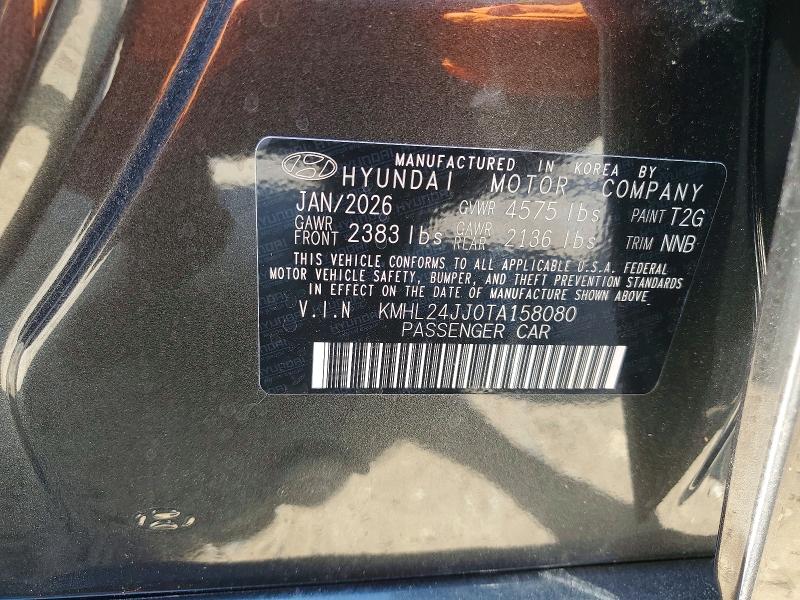 2026 Hyundai Sonata Hybrid მანქანა იყიდება აუქციონზე, vin: KMHL24JJ0TA158080, აუქციონის ნომერი: 53107746