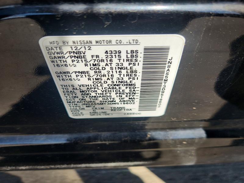 Aukcja sprzedaży 2013 Nissan Rogue, vin: JN8AS5MT3DW519602, numer aukcji: 54709226
