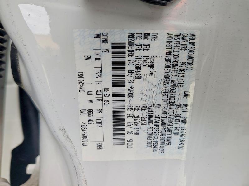 52778696 :رقم المزاد ، 1FAHP3F23CL192404 vin ، 2012 Ford Focus مزاد بيع