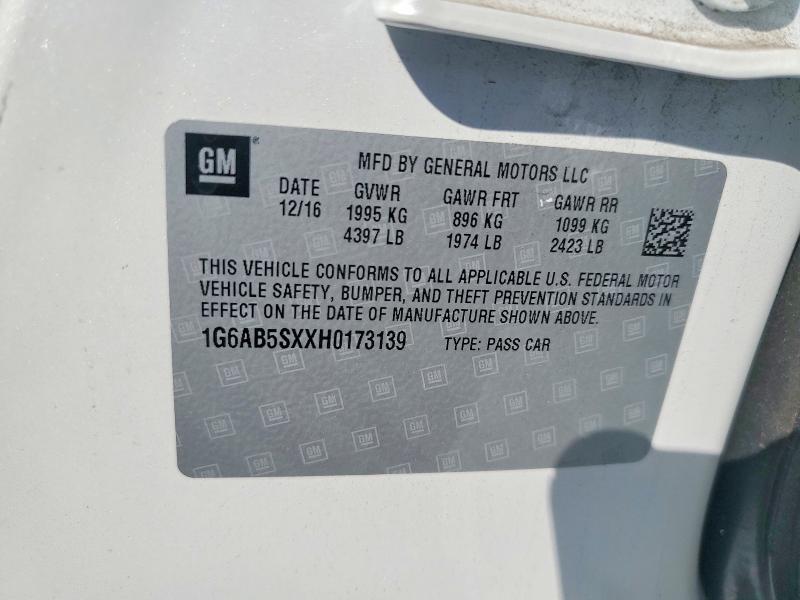 Aukcja sprzedaży 2017 Cadillac Ats, vin: 1G6AB5SXXH0173139, numer aukcji: 54313706