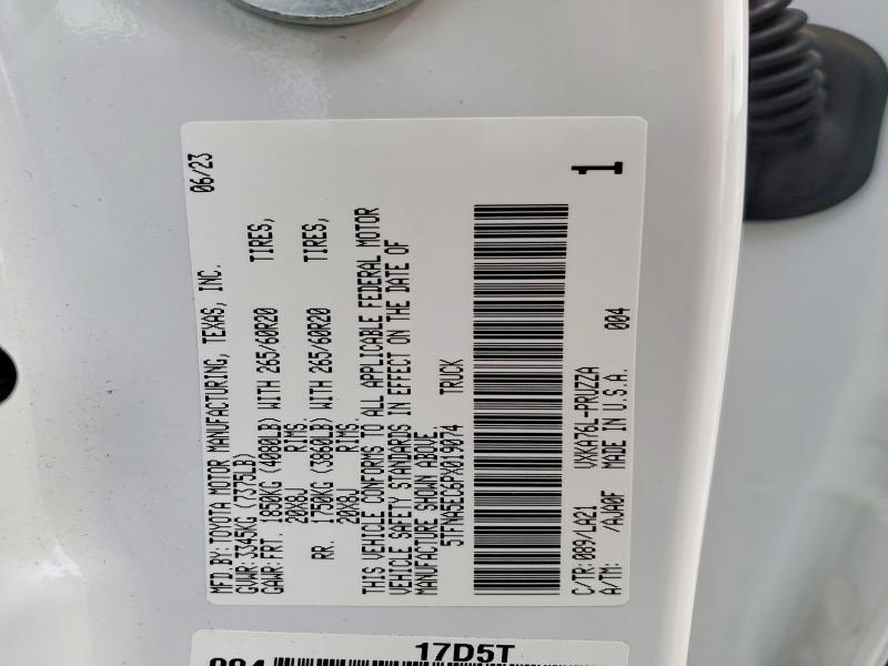 2023 Toyota Tundra მანქანა იყიდება აუქციონზე, vin: 5TFNA5EC6PX019074, აუქციონის ნომერი: 54908876