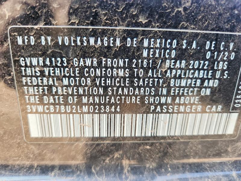 2020 Volkswagen Jetta მანქანა იყიდება აუქციონზე, vin: 3VWCB7BU2LM023844, აუქციონის ნომერი: 52737056