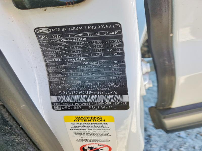 Продаж на аукціоні авто 2014 Land Rover Range Rover Evoque, vin: SALVR2BG6EH875649, номер лоту: 52569256