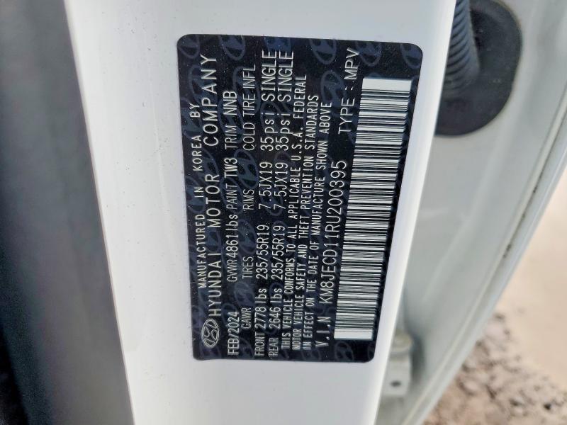 2024 Hyundai Tucson მანქანა იყიდება აუქციონზე, vin: KM8JECD11RU200395, აუქციონის ნომერი: 53383956