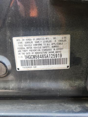 Продаж на аукціоні авто 2005 Honda Accord, vin: 1HGCM56465A125919, номер лоту: 52361336
