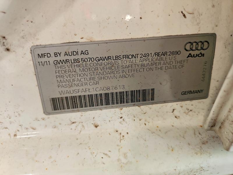 2012 Audi A4 მანქანა იყიდება აუქციონზე, vin: WAUSFAFL1CA087613, აუქციონის ნომერი: 54589186