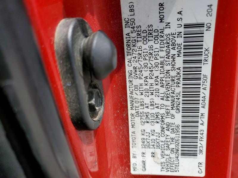 Продажа на аукционе авто 2009 Toyota Tacoma, vin: 5TELU42N69Z611956, номер лота: 53042156