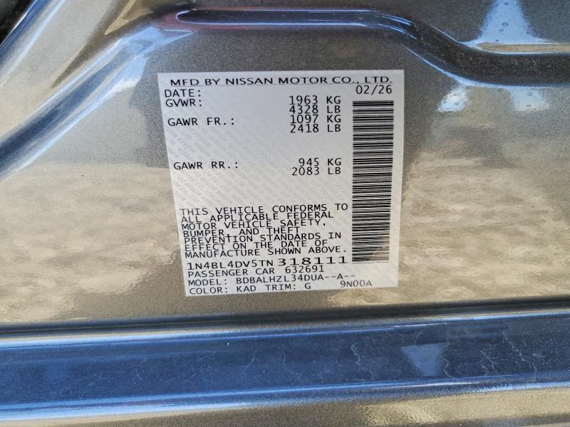 Aukcja sprzedaży 2026 Nissan Altima, vin: 1N4BL4DV5TN318111, numer aukcji: 52968886
