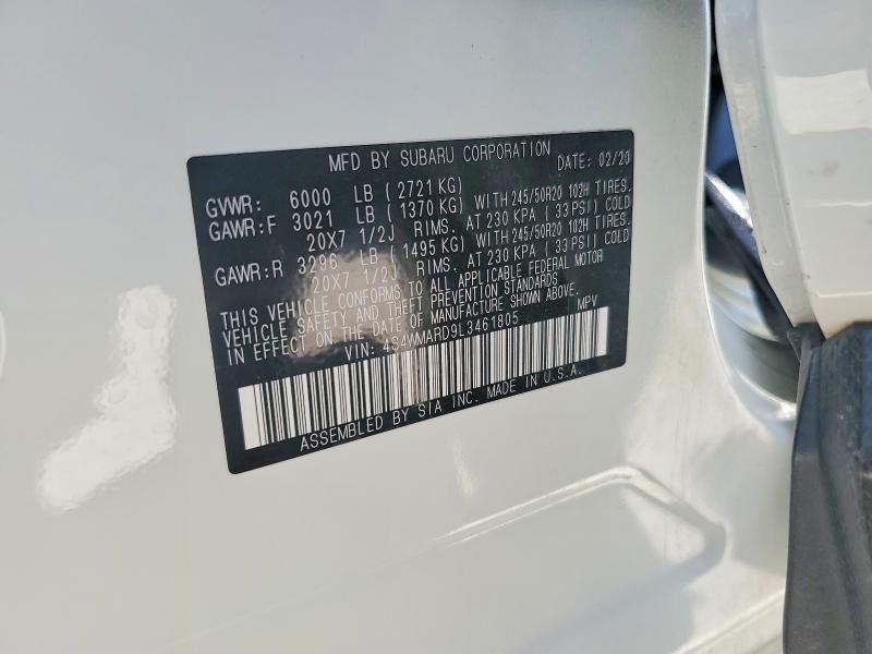 Продаж на аукціоні авто 2020 Subaru Ascent, vin: 4S4WMARD9L3461805, номер лоту: 53657886