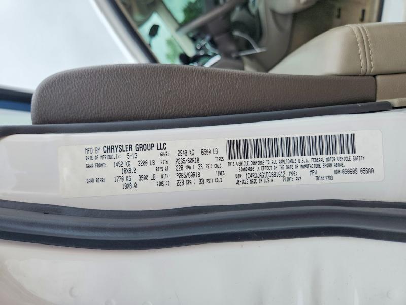 52495216 :رقم المزاد ، 1C4RDJAG1DC681612 vin ، 2013 Dodge Durango مزاد بيع