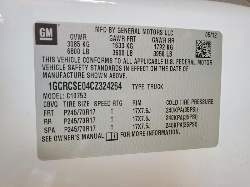 Продажа на аукционе авто 2012 Chevrolet Silverado, vin: 1GCRCSE04CZ324264, номер лота: 53292966