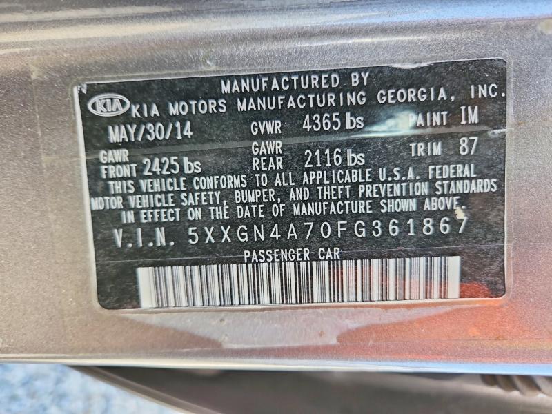 54732556 :رقم المزاد ، 5XXGN4A70FG361867 vin ، 2015 Kia Optima مزاد بيع