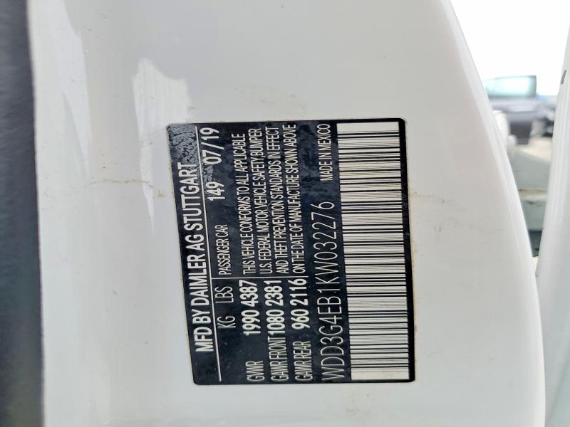 52821906 :رقم المزاد ، WDD3G4EB1KW032276 vin ، 2019 Mercedes-benz A مزاد بيع