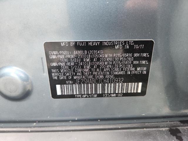 Aukcja sprzedaży 2012 Subaru Forester, vin: JF2SHABC7CH410932, numer aukcji: 55105466
