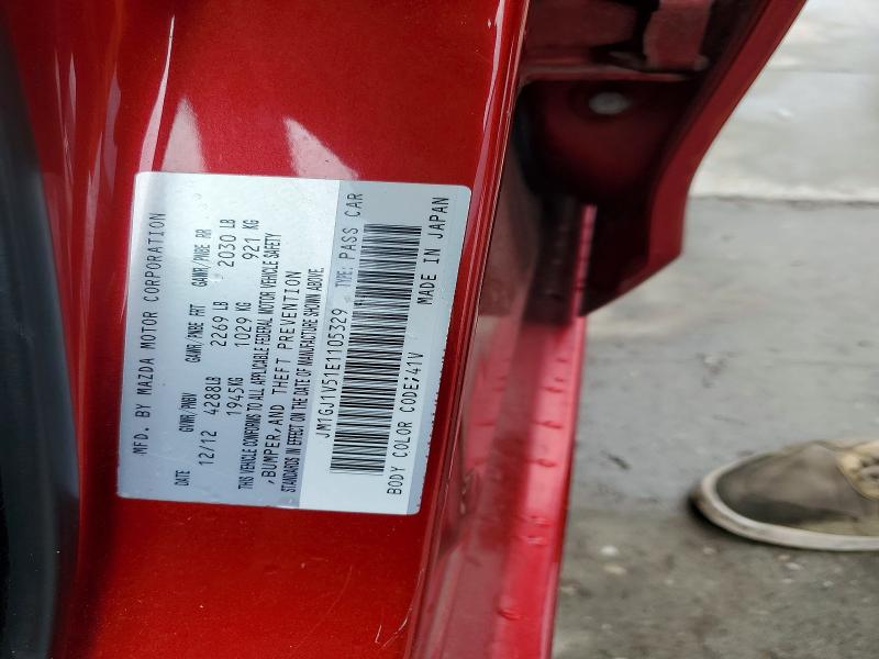 2014 Mazda 6 მანქანა იყიდება აუქციონზე, vin: JM1GJ1V51E1105329, აუქციონის ნომერი: 52586196