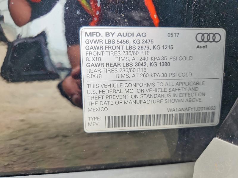 Продажа на аукционе авто 2018 Audi Q5, vin: WA1ANAFY1J2016653, номер лота: 54435316