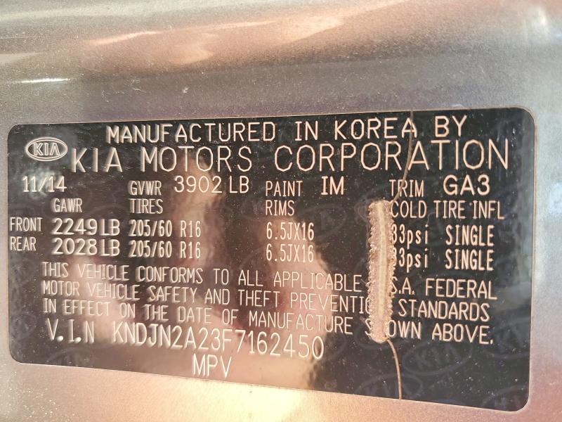 Продаж на аукціоні авто 2015 Kia Soul, vin: KNDJN2A23F7162450, номер лоту: 54755286
