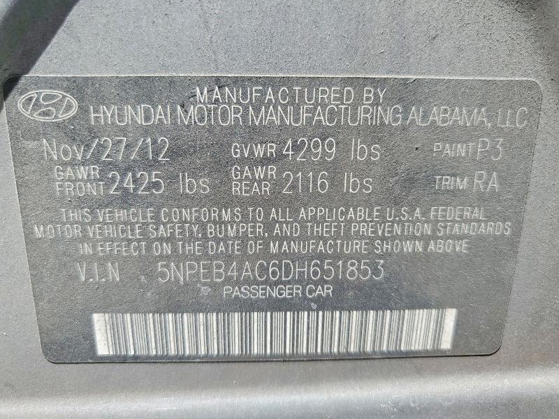 Продажа на аукционе авто 2013 Hyundai Sonata, vin: 5NPEB4AC6DH651853, номер лота: 52318846