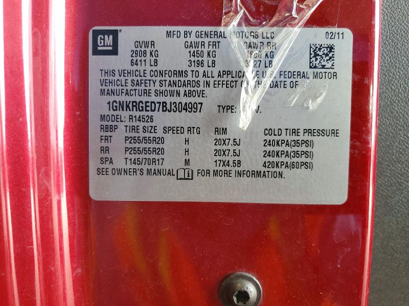 Продажа на аукционе авто 2011 Chevrolet Traverse, vin: 1GNKRGED7BJ304997, номер лота: 52406466