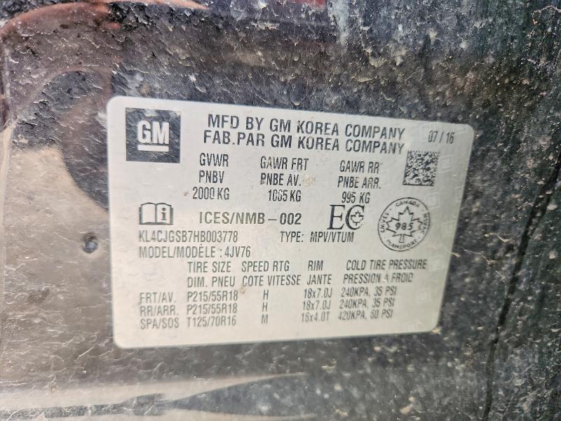 Aukcja sprzedaży 2017 Buick Encore, vin: KL4CJGSB7HB003778, numer aukcji: 54241326
