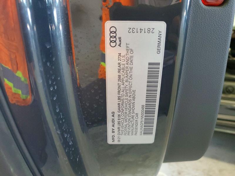 Aukcja sprzedaży 2022 Audi A5, vin: WAUWAGF51NN000468, numer aukcji: 53979976