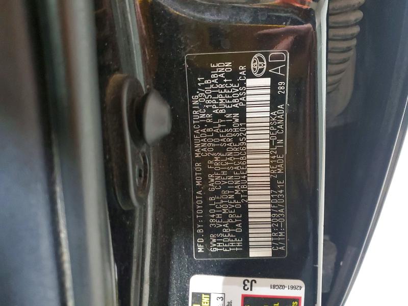 54349466 :رقم المزاد ، 2T1BU4EE6BC695201 vin ، 2011 Toyota Corolla مزاد بيع