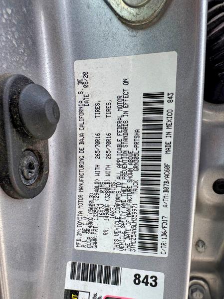 2020 Toyota Tacoma მანქანა იყიდება აუქციონზე, vin: 3TMCZ5AN5LM359971, აუქციონის ნომერი: 53320046